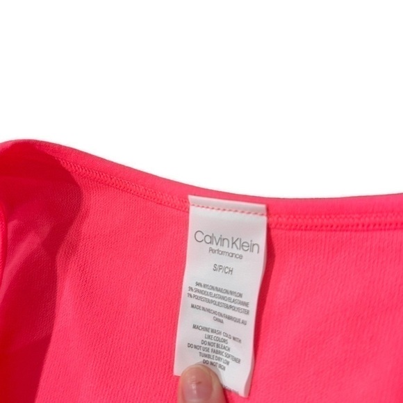 NWT Calvin Klein Neon Pink Cropped Racer Back Tank Top Size S - Picture 8 of 10